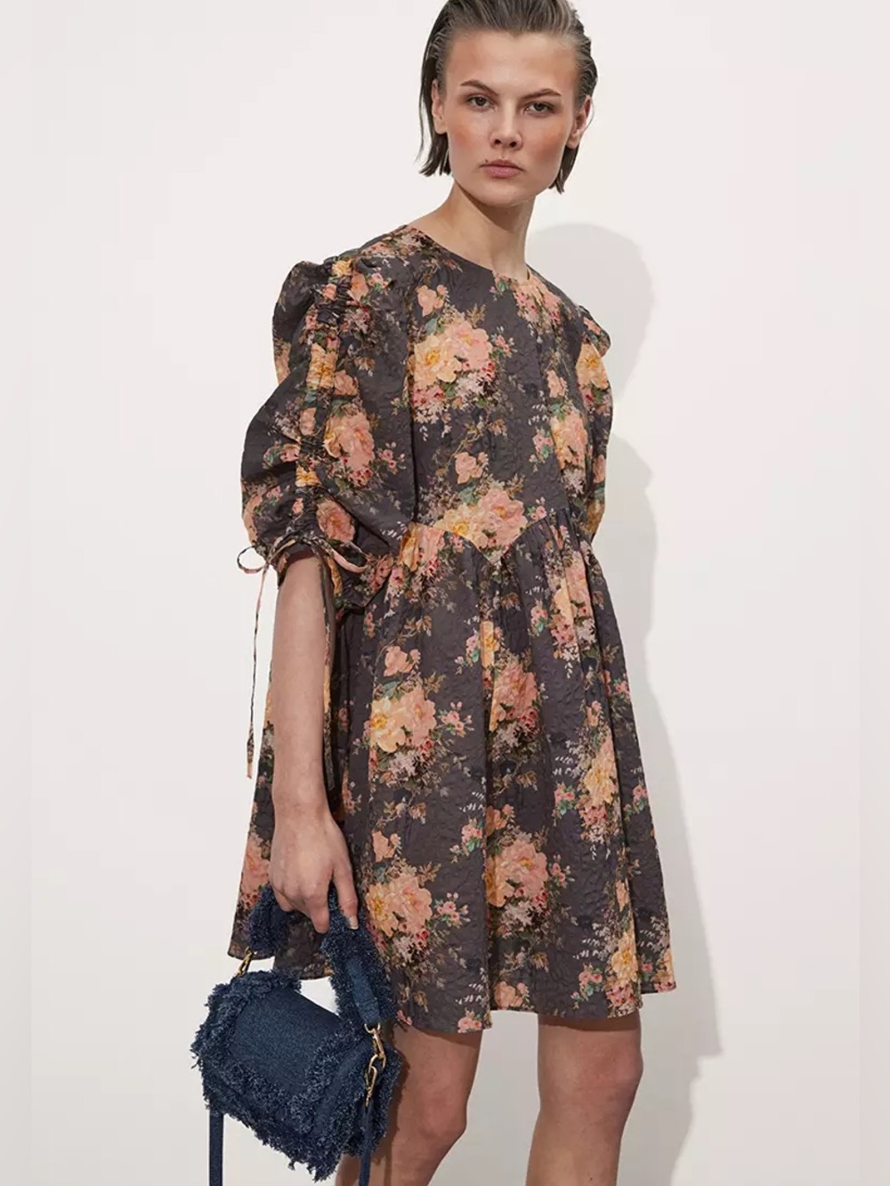 & Other Stories Puff Sleeve Mini Dress Size Medium